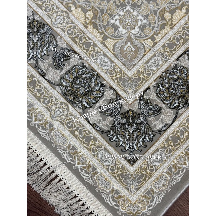 Ковер Медальон Для Гостиной Дизайн 30580 Серый