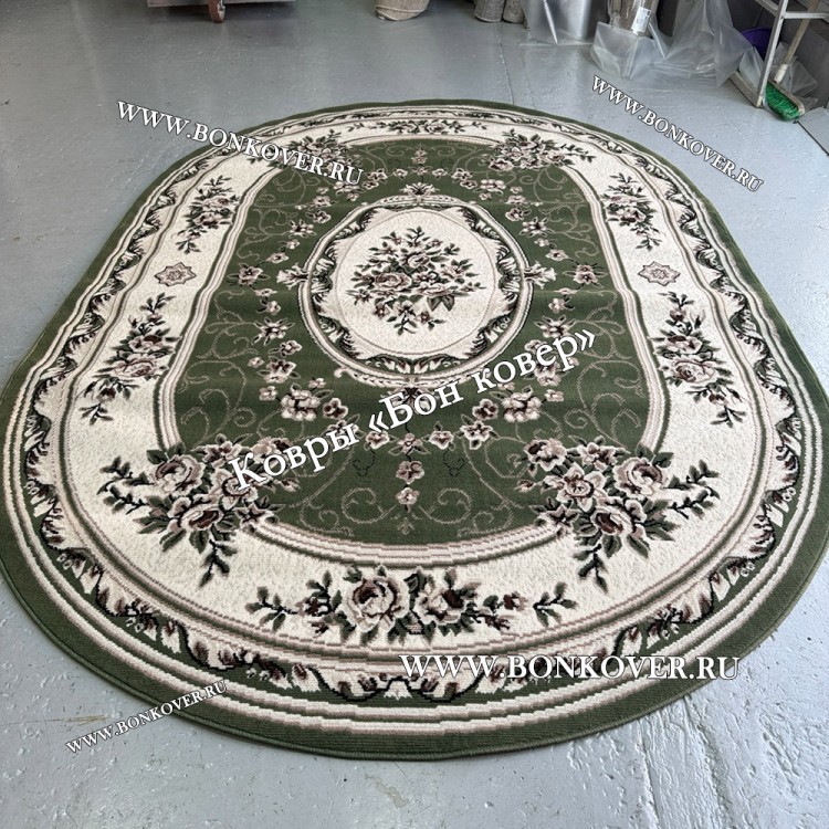 Ковер Лайт Карпет New 4 Дизайн 02 Зеленый Овал